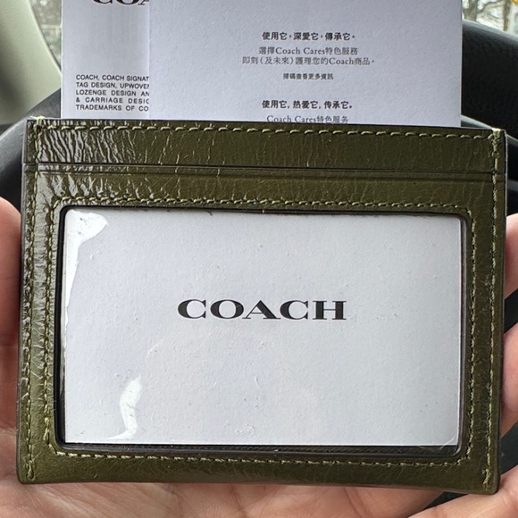 Coach olive Green Leather Card Holder - Picture 2 of 2
